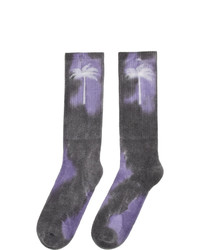 Calzini effetto tie-dye grigio scuro di Palm Angels