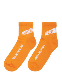 Calzini stampati arancioni di Heron Preston