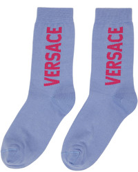 Calzini stampati azzurri di Versace