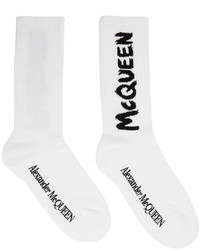 Calzini stampati bianchi e neri di Alexander McQueen