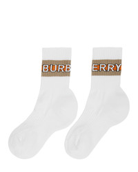 Calzini stampati bianchi di Burberry