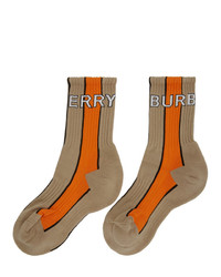 Calzini stampati marrone chiaro di Burberry