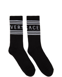 Calzini stampati neri e bianchi di Versace
