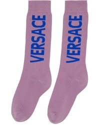 Calzini stampati viola melanzana di Versace