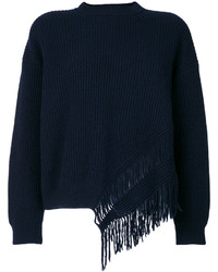 Camicetta di lana con frange blu scuro di Stella McCartney