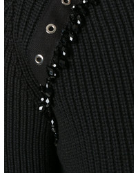 Camicetta di lana con occhielli nera di No.21
