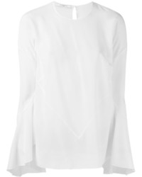 Camicetta di seta con volant bianca di Givenchy