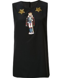 Camicetta di seta decorata nera di Dolce & Gabbana