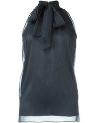 Camicetta di seta grigio scuro di Brunello Cucinelli
