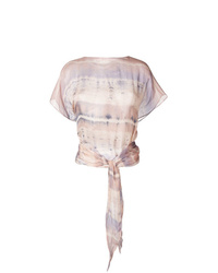 Camicetta manica corta effetto tie-dye rosa di Raquel Allegra