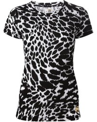 Camicetta manica corta leopardata bianca e nera di MICHAEL Michael Kors