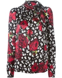 Camicetta manica lunga a fiori nera di Dolce & Gabbana