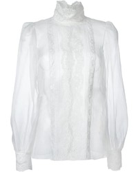 Camicetta manica lunga di pizzo bianca di Dolce & Gabbana