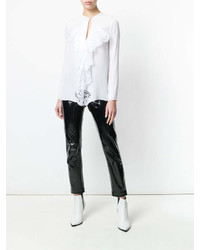 Camicetta manica lunga di pizzo con volant bianca di Givenchy