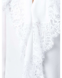 Camicetta manica lunga di pizzo con volant bianca di Givenchy