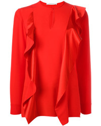 Camicetta manica lunga di seta rossa di Givenchy