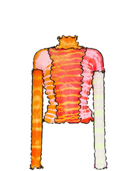 Camicetta manica lunga effetto tie-dye arancione di Asai