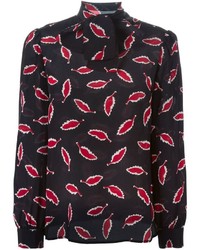 Camicetta manica lunga stampata nera di RED Valentino