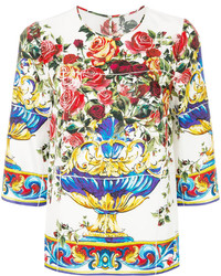 Camicetta stampata bianca di Dolce & Gabbana