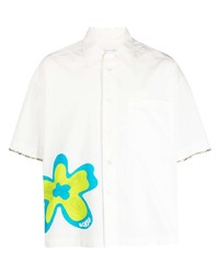 Camicia a maniche corte a fiori bianca di Bonsai