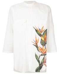 Camicia a maniche corte a fiori bianca di Dolce & Gabbana