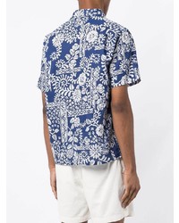 Camicia a maniche corte a fiori blu scuro e bianca di Polo Ralph Lauren