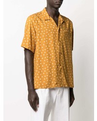 Camicia a maniche corte a fiori gialla di Saint Laurent