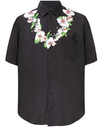 Camicia a maniche corte a fiori nera di Dolce & Gabbana