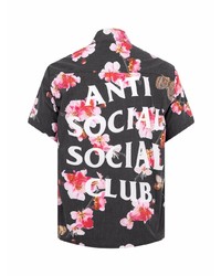 Camicia a maniche corte a fiori nera di Anti Social Social Club