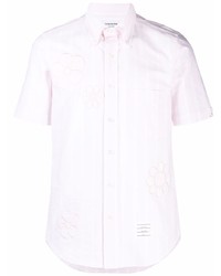 Camicia a maniche corte a fiori rosa di Thom Browne