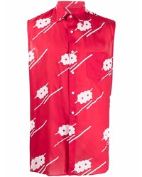Camicia a maniche corte a fiori rossa di Ernest W. Baker