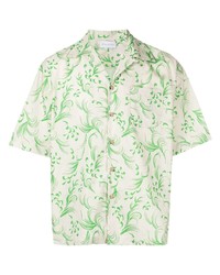 Camicia a maniche corte a fiori verde menta di John Elliott