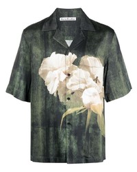 Camicia a maniche corte a fiori verde scuro di Acne Studios
