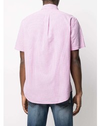 Camicia a maniche corte a quadretti rosa di Polo Ralph Lauren