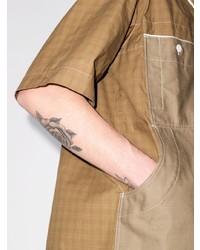 Camicia a maniche corte a quadri marrone di Nicholas Daley