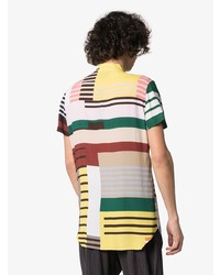 Camicia a maniche corte a righe orizzontali multicolore di Rick Owens