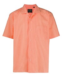 Camicia a maniche corte a righe verticali arancione di Gitman Vintage