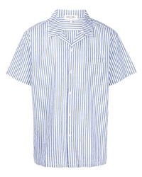 Camicia a maniche corte a righe verticali bianca e blu di Alex Mill