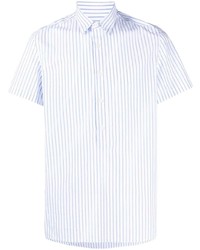Camicia a maniche corte a righe verticali bianca e blu di Low Brand
