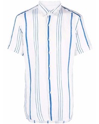 Camicia a maniche corte a righe verticali bianca e blu di PENINSULA SWIMWEA