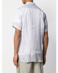 Camicia a maniche corte a righe verticali bianca di Comme Des Garcons SHIRT