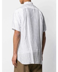 Camicia a maniche corte a righe verticali bianca di Comme Des Garcons SHIRT