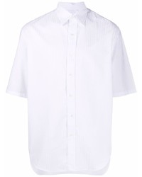 Camicia a maniche corte a righe verticali bianca di Costumein