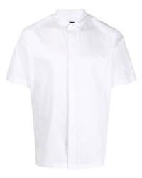 Camicia a maniche corte a righe verticali bianca di Les Hommes