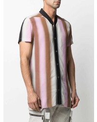 Camicia a maniche corte a righe verticali multicolore di Rick Owens