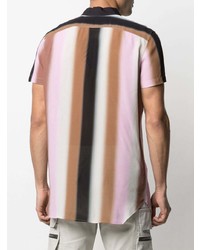 Camicia a maniche corte a righe verticali multicolore di Rick Owens
