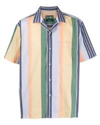 Camicia a maniche corte a righe verticali multicolore di Gitman Vintage