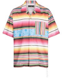 Camicia a maniche corte a righe verticali multicolore di Mastermind World