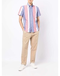 Camicia a maniche corte a righe verticali multicolore di Polo Ralph Lauren
