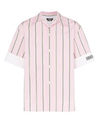Camicia a maniche corte a righe verticali rosa di Calvin Klein 205W39nyc